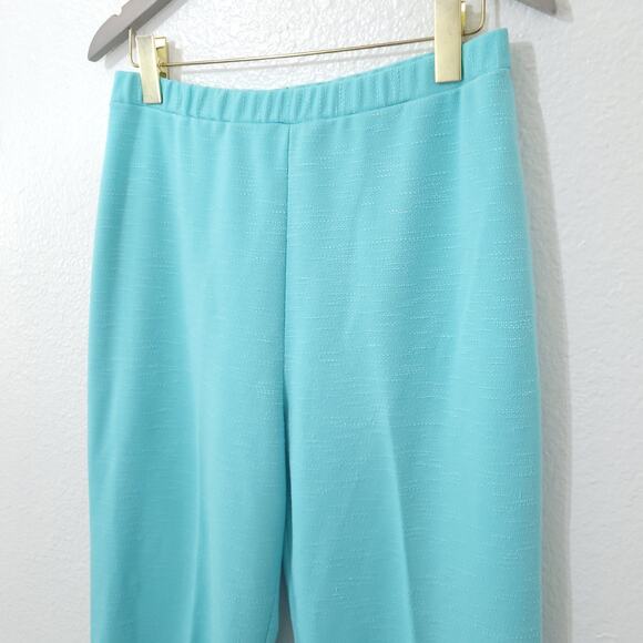 Vintage Graff Californiawear Pants Womens Size 10 Aqua Blue Elastic Waist - Picture 9 of 12